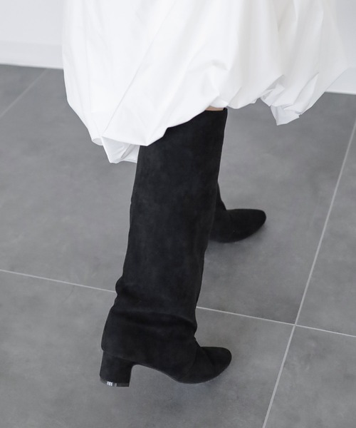 専用　・新品未使用ワイドシャフトロングブーツ セール】ワイドシャフトミドルヒールロングブーツ（ブーツ）｜SESTO