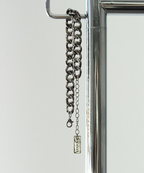 cussil（クシル）の「【cussil/クシル】アンティークシルバーチェーンロゴプレートブレスレット（ブレスレット・メンズ・ブラック系その他/アンティークシルバー・FREE）」の4枚目の写真