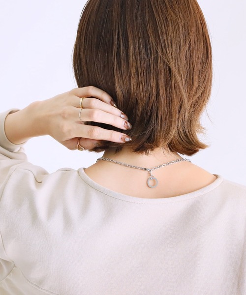 reca（レカ）の「2wayサークルチェーンネックレス（ネックレス・レディース・シルバー・ONE SIZE）」の2枚目の写真