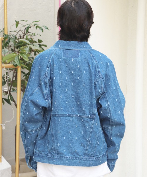 CAL O LINE(キャルオーライン)の「CAL O LINE/キャルオーライン PUNCH DENIM JACKET デニムジャケット 総柄 パッチワーク(デニムジャケット・メンズ・ブルー・XL/M/L)」の3枚目の写真