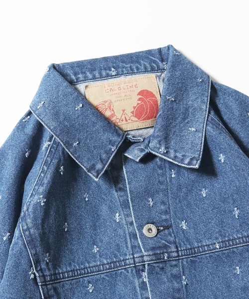 CAL O LINE(キャルオーライン)の「CAL O LINE/キャルオーライン PUNCH DENIM JACKET デニムジャケット 総柄 パッチワーク(デニムジャケット・メンズ・ブルー・XL/M/L)」の4枚目の写真