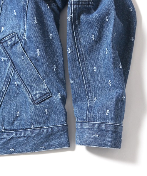 CAL O LINE(キャルオーライン)の「CAL O LINE/キャルオーライン PUNCH DENIM JACKET デニムジャケット 総柄 パッチワーク(デニムジャケット・メンズ・ブルー・XL/M/L)」の8枚目の写真