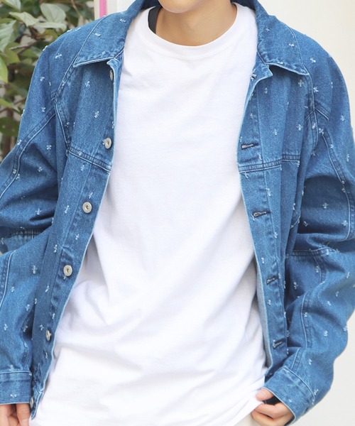 CAL O LINE(キャルオーライン)の「CAL O LINE/キャルオーライン PUNCH DENIM JACKET デニムジャケット 総柄 パッチワーク(デニムジャケット・メンズ・ブルー・XL/M/L)」の15枚目の写真