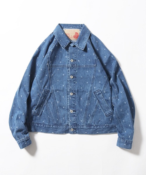 CAL O LINE(キャルオーライン)の「CAL O LINE/キャルオーライン PUNCH DENIM JACKET デニムジャケット 総柄 パッチワーク(デニムジャケット・メンズ・ブルー・XL/M/L)」の11枚目の写真