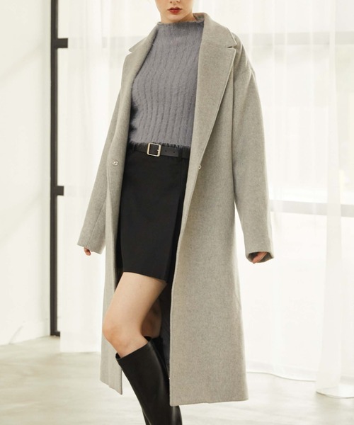 archives（アルシーヴ）の「’ウールロングチェスターコート’（チェスターコート・レディース・ベージュ/グレー/ブラック/グレイッシュベージュ・MEDIUM）」の19枚目の写真