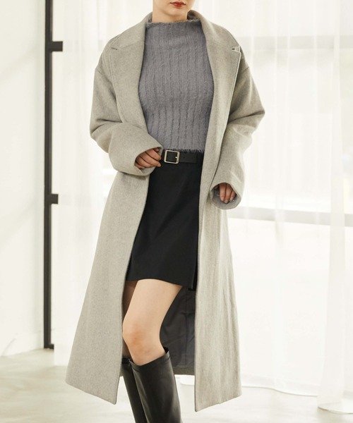 archives（アルシーヴ）の「’ウールロングチェスターコート’（チェスターコート・レディース・ベージュ/グレー/ブラック/グレイッシュベージュ・MEDIUM）」の8枚目の写真