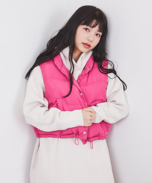 coen（コーエン）の「soronaR AURAショートパフベスト（ダウンベスト・レディース・ロイヤルブルー/ピンク・FREE）」の11枚目の写真