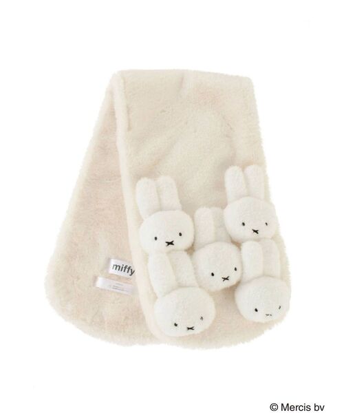 merry jenny（メリージェニー）の「もこもこmiffyティペット（マフラー・レディース・アイボリー/ブラック・FREE）」の9枚目の写真