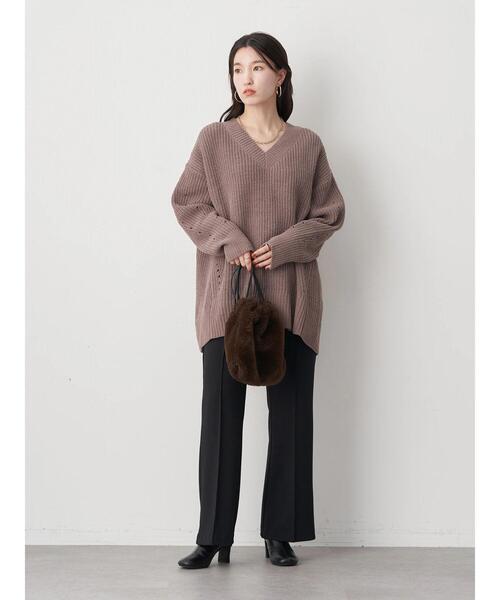 earth music&ecology（アースミュージックアンドエコロジー）の「センターシームパンツ（その他パンツ・レディース・ブラウン/グリーン/ブラック/ライトベージュ・M/S）」の19枚目の写真