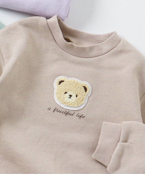 apres les cours（アプレレクール）の「【新色追加】バラエティモチーフトレーナー（スウェット・キッズ・ブラウン/ローズ/チャコール/ラベンダー/イエロー/ミント/ベージュ・120/80/100/110/90/130/140）」の4枚目の写真