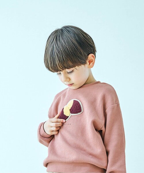 apres les cours（アプレレクール）の「【新色追加】バラエティモチーフトレーナー（スウェット・キッズ・ブラウン/ローズ/チャコール/ラベンダー/イエロー/ミント/ベージュ・120/80/100/110/90/130/140）」の3枚目の写真