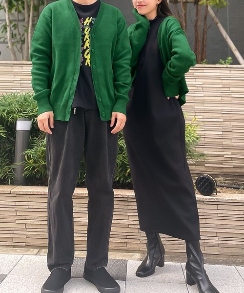 KOBE LETTUCE(コウベレタス)の「ユニセックスロングorショートニットカーディガン(カーディガン/ボレロ・レディース・ピンク系/グリーン/グレイッシュベージュ/ブラック/ホワイト系/ブラック系/ブラウン系/ホワイト系1/パープル系/ピンク/ベージュ系/グリーン系/パープル/イエロー系/テラコッタ/マスタード・2/1)」の20枚目の写真
