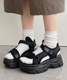 Shoes in Closet | 厚底 ボリュームソール ベルクロ ラベル スポーツサンダル 1829(サンダル)