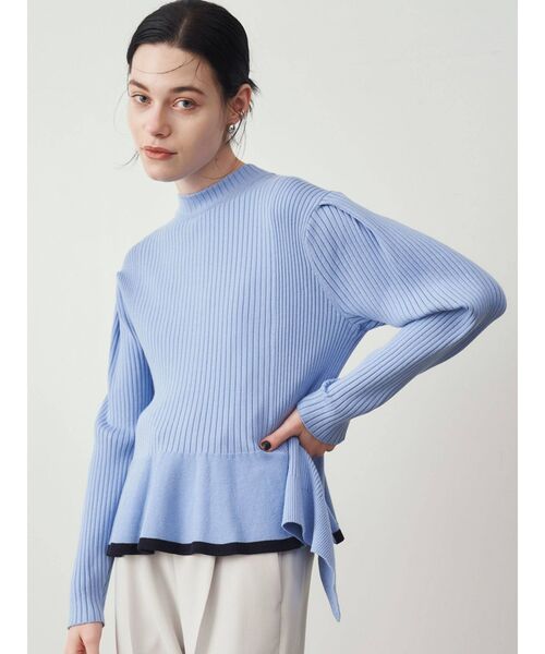 ELENDEEK（エレンディーク）の「2WAYモードペプラムニット（ニット/セーター・レディース・ライトブルー/ブラック/グレー/オフホワイト・FREE）」の11枚目の写真