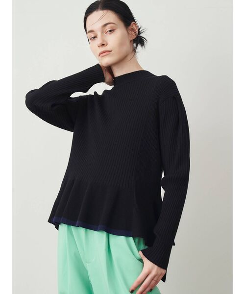 ELENDEEK（エレンディーク）の「2WAYモードペプラムニット（ニット/セーター・レディース・ライトブルー/ブラック/グレー/オフホワイト・FREE）」の13枚目の写真