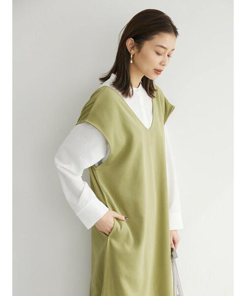 Petit fleur(プチフルール)の「・Petit Fleur Vネックワンピース(ジャンパースカート・レディース・ライトカーキ/グレイッシュベージュ/ブラウン/ブラック・FREE)」の9枚目の写真