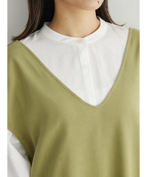 Petit fleur(プチフルール)の「・Petit Fleur Vネックワンピース(ジャンパースカート・レディース・ライトカーキ/グレイッシュベージュ/ブラウン/ブラック・FREE)」の11枚目の写真