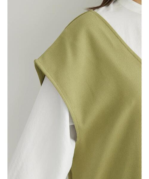 Petit fleur(プチフルール)の「・Petit Fleur Vネックワンピース(ジャンパースカート・レディース・ライトカーキ/グレイッシュベージュ/ブラウン/ブラック・FREE)」の12枚目の写真