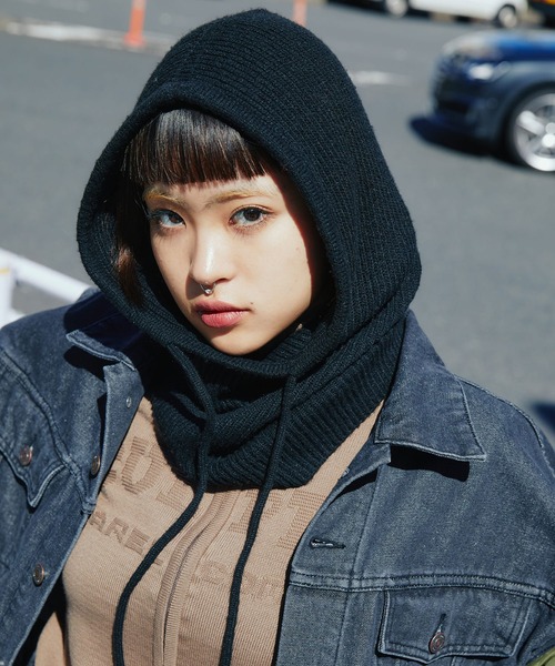 atmos pink（アトモスピンク）の「atmos pink ニット バラクラバ（その他小物・レディース・グレー/ブラック/ホワイト・FREE）」の18枚目の写真