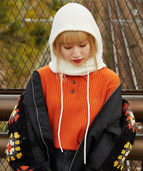 atmos pink（アトモスピンク）の「atmos pink ニット バラクラバ（その他小物・レディース・グレー/ブラック/ホワイト・FREE）」の16枚目の写真