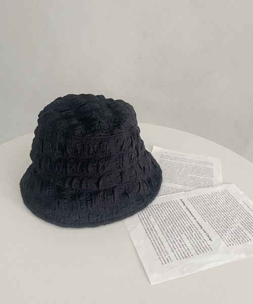 CLEA（クレア）の「ふくれジャガード/ポップコーンバケットハット（ハット・レディース・ホワイト/ブラック・FREE）」の7枚目の写真