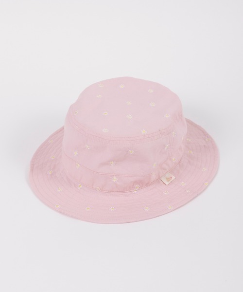KP DECO（ケーピーデコ）の「小花刺繍の日よけ付きハット(S～L)（ハット・キッズ・オフホワイト/ピンク・SMALL/MEDIUM/LARGE）」の2枚目の写真