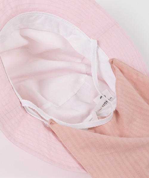 KP DECO（ケーピーデコ）の「小花刺繍の日よけ付きハット(S～L)（ハット・キッズ・オフホワイト/ピンク・SMALL/MEDIUM/LARGE）」の7枚目の写真