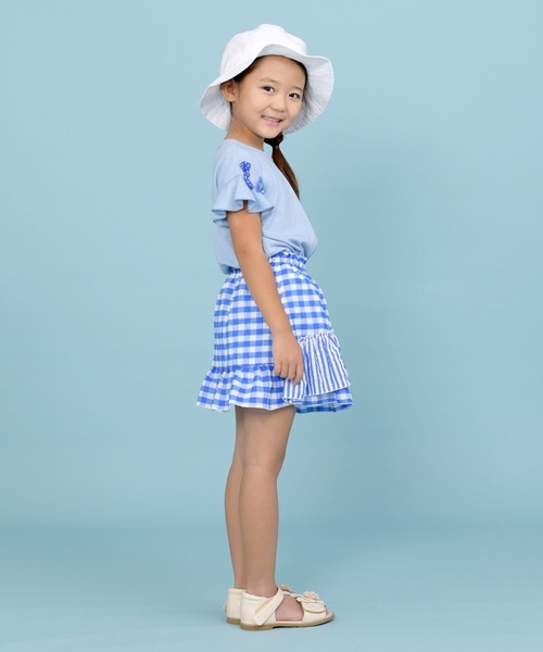 KP DECO（ケーピーデコ）の「小花刺繍の日よけ付きハット(S～L)（ハット・キッズ・オフホワイト/ピンク・SMALL/MEDIUM/LARGE）」の9枚目の写真