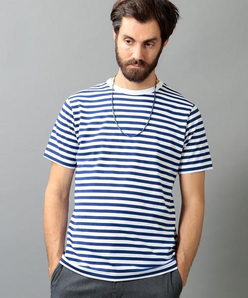 BEAUTY&YOUTH UNITED ARROWS(ビューティーアンドユースユナイテッドアローズ)の「BY ハイゲージ ボーダー クルーネック Tシャツ ◆(Tシャツ/カットソー・メンズ・ブラック/コバルトブルー・MEDIUM/LARGE/SMALL/X-LARGE)」の9枚目の写真