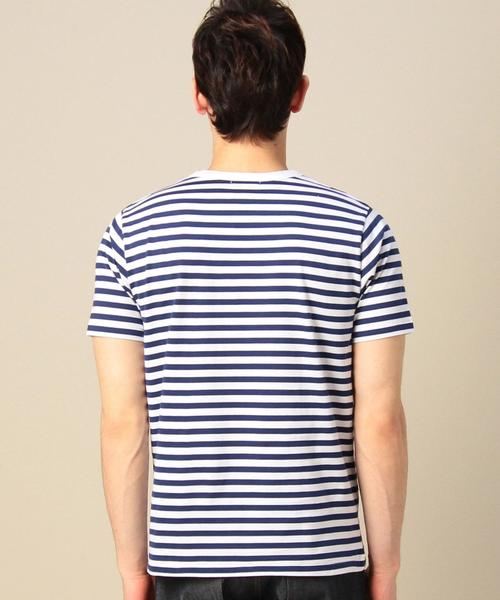 BEAUTY&YOUTH UNITED ARROWS(ビューティーアンドユースユナイテッドアローズ)の「BY ハイゲージ ボーダー クルーネック Tシャツ ◆(Tシャツ/カットソー・メンズ・ブラック/コバルトブルー・MEDIUM/LARGE/SMALL/X-LARGE)」の3枚目の写真