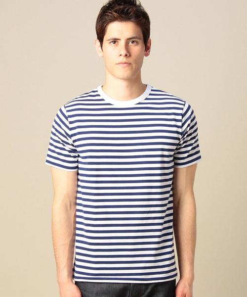 BEAUTY&YOUTH UNITED ARROWS(ビューティーアンドユースユナイテッドアローズ)の「BY ハイゲージ ボーダー クルーネック Tシャツ ◆(Tシャツ/カットソー・メンズ・ブラック/コバルトブルー・MEDIUM/LARGE/SMALL/X-LARGE)」の4枚目の写真