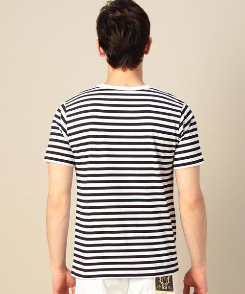 BEAUTY&YOUTH UNITED ARROWS(ビューティーアンドユースユナイテッドアローズ)の「BY ハイゲージ ボーダー クルーネック Tシャツ ◆(Tシャツ/カットソー・メンズ・ブラック/コバルトブルー・MEDIUM/LARGE/SMALL/X-LARGE)」の8枚目の写真