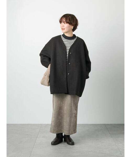 Lugnoncure(ルノンキュール)の「ノーカラーコート(ノーカラーコート・レディース・モカ/ブラック/ベージュ・フリ-)」の8枚目の写真