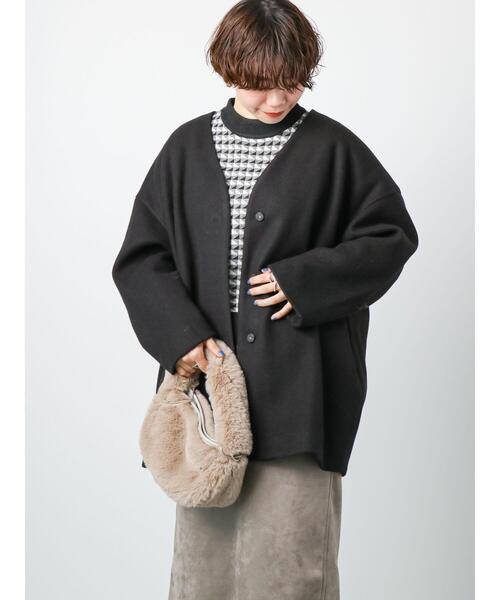 Lugnoncure(ルノンキュール)の「ノーカラーコート(ノーカラーコート・レディース・モカ/ブラック/ベージュ・フリ-)」の11枚目の写真