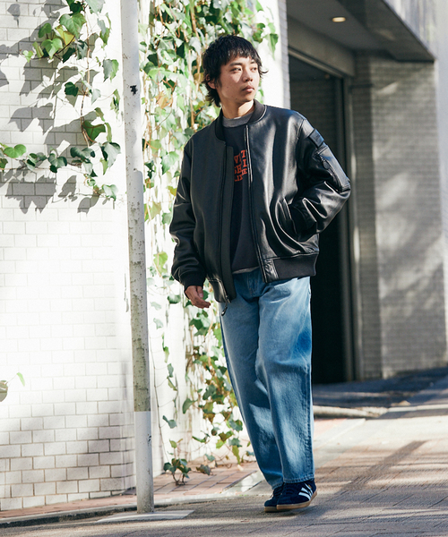 schott(ショット)の「【Schott / ショット】別注 LEATHER MA-1(MA-1・メンズ・ブラック・MEDIUM/LARGE)」の3枚目の写真