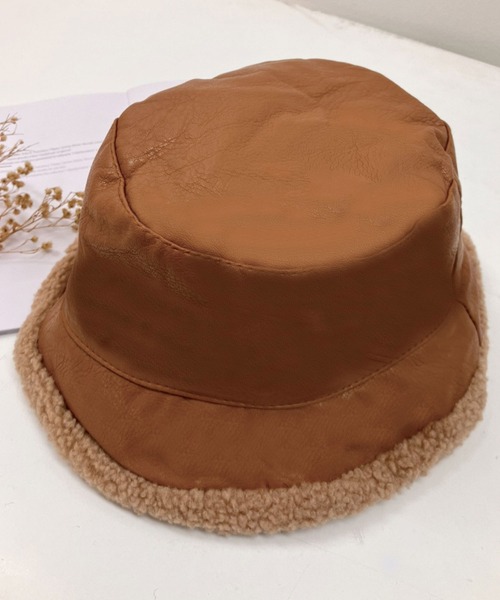 SPIGA（スピーガ）の「裏ﾎﾞｱﾌｪｲｸﾚｻﾞｰﾊｯﾄ（ハット・レディース・ブラック/キャメル/グレー・FREE）」の3枚目の写真