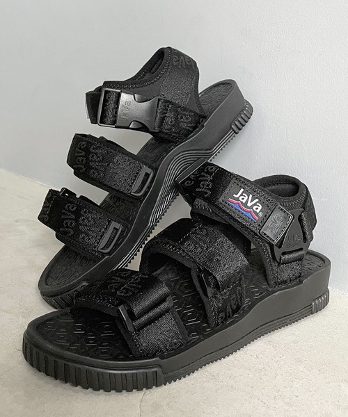 セール】《JaVaジャバコラボ》 3ストラップベルクロスポーツサンダル