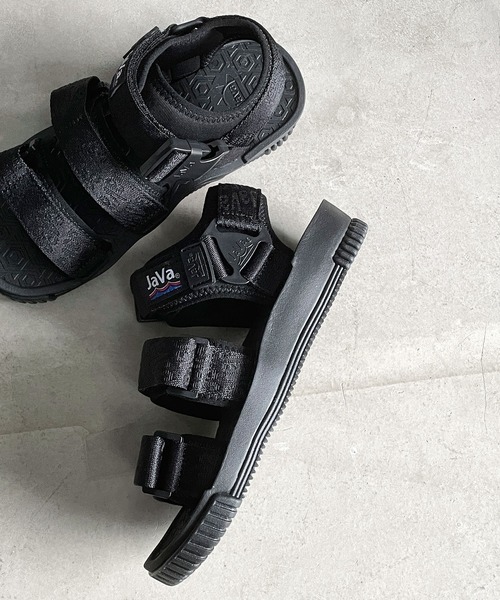 セール】《JaVaジャバコラボ》 3ストラップベルクロスポーツサンダル
