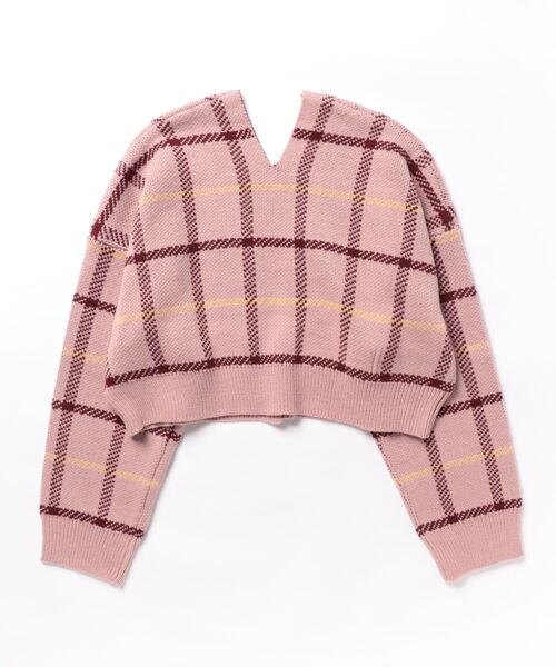 nemne store(ネンネストア)の「深Vネックチェック柄カーディガン(カーディガン/ボレロ・レディース・グリーン/ピンク/ブルー/アイボリー・フリー)」の15枚目の写真