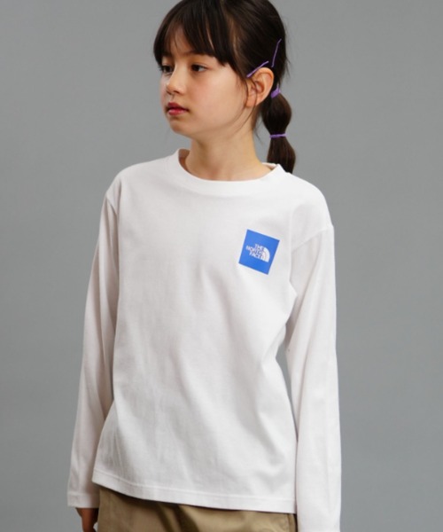 THE NORTH FACE(ザノースフェイス)の「THE NORTH FACE/ザ・ノース・フェイス キッズ ロンT ブランドロゴ NTJ32357(Tシャツ/カットソー・キッズ・ブラック/ホワイト/ホワイト×ブラック/ブラウン/ホワイト×ネイビー/ホワイト×ブルー/ベージュ/ダークグレー/ダークベージュ/パープル・130cm/150cm/140cm/100cm/120cm/110cm/160cm)」の2枚目の写真