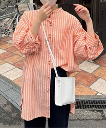 CPCM | Wボタンストライプ袖ボリュームブラウス(シャツ/ブラウス)