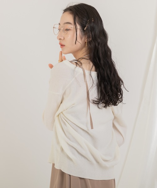 Jeudi（ジュディ）の「クルーネックカラーカーディガン（カーディガン/ボレロ・レディース・ブラック/グレー/グリーン/アイボリー/モカ・FREE）」の10枚目の写真