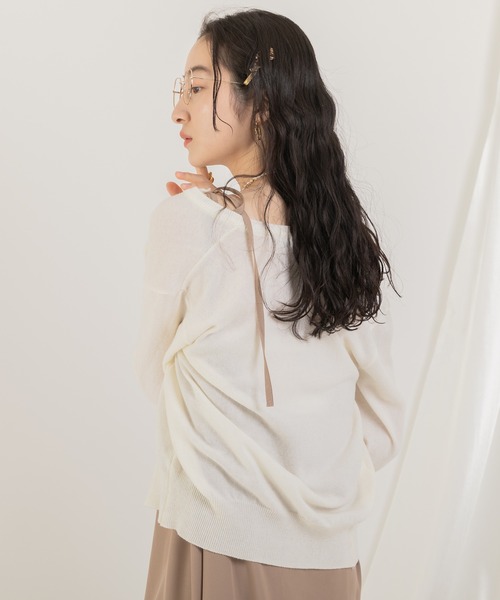 Jeudi（ジュディ）の「クルーネックカラーカーディガン（カーディガン/ボレロ・レディース・ブラック/グレー/グリーン/アイボリー/モカ・FREE）」の11枚目の写真