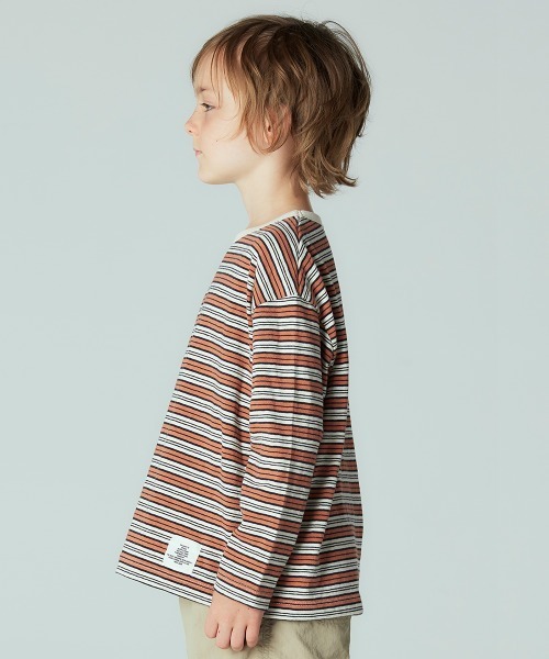 Smoothy(スムージー)の「Smoothy Multi border long sleeve Tee / スムージー マルチボーダーロンTEE(Tシャツ/カットソー・キッズ・オレンジ系その他/グリーン系その他/ブルー系その他・SMALL/MEDIUM/LARGE/X-LARGE)」の5枚目の写真