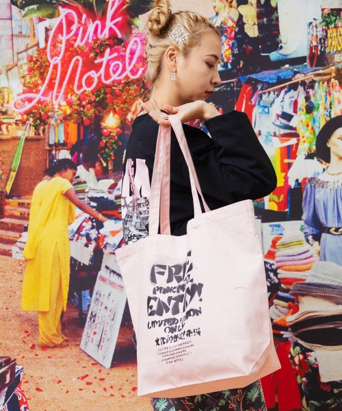 RNA（アールエヌエー）の「E4897 PINK MOTEL ビラトート（トートバッグ・レディース・ブラック/ピンク/キナリ・FREE）」の3枚目の写真