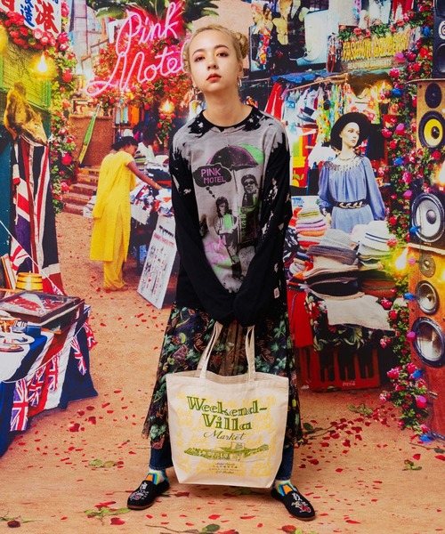 RNA（アールエヌエー）の「E4897 PINK MOTEL ビラトート（トートバッグ・レディース・ブラック/ピンク/キナリ・FREE）」の5枚目の写真