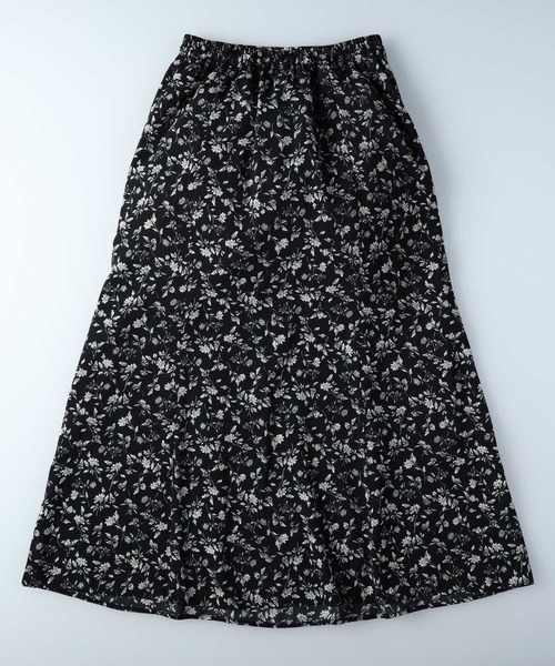 HONEYSUCKLE ROSE（ハニーサックルローズ）の「【HONEYSUCKLE ROSE】裾フレアスカート（スカート・レディース・ブラック/ブルー/ダークインディゴブルー/ホワイト×ブラック・M/L）」の6枚目の写真