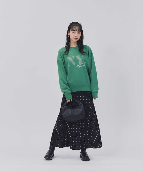 HONEYSUCKLE ROSE（ハニーサックルローズ）の「【HONEYSUCKLE ROSE】裾フレアスカート（スカート・レディース・ブラック/ブルー/ダークインディゴブルー/ホワイト×ブラック・M/L）」の22枚目の写真