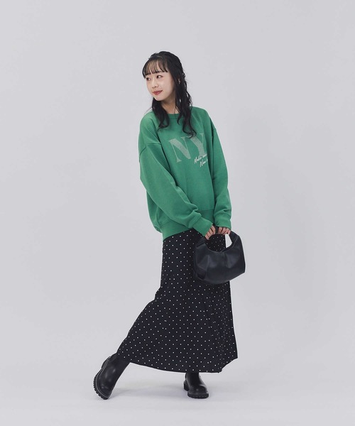 HONEYSUCKLE ROSE（ハニーサックルローズ）の「【HONEYSUCKLE ROSE】裾フレアスカート（スカート・レディース・ブラック/ブルー/ダークインディゴブルー/ホワイト×ブラック・M/L）」の19枚目の写真