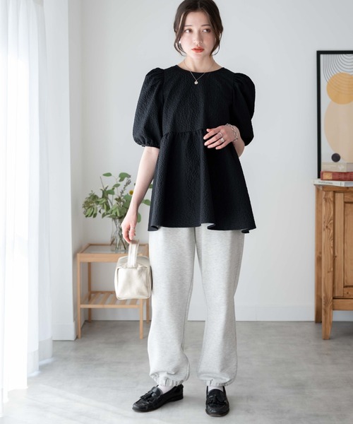 WEGO（ウィゴー）の「WEGO/フラワージャガードバックリボンブラウス（シャツ/ブラウス・レディース・ブラック/オフホワイト・FREE）」の14枚目の写真